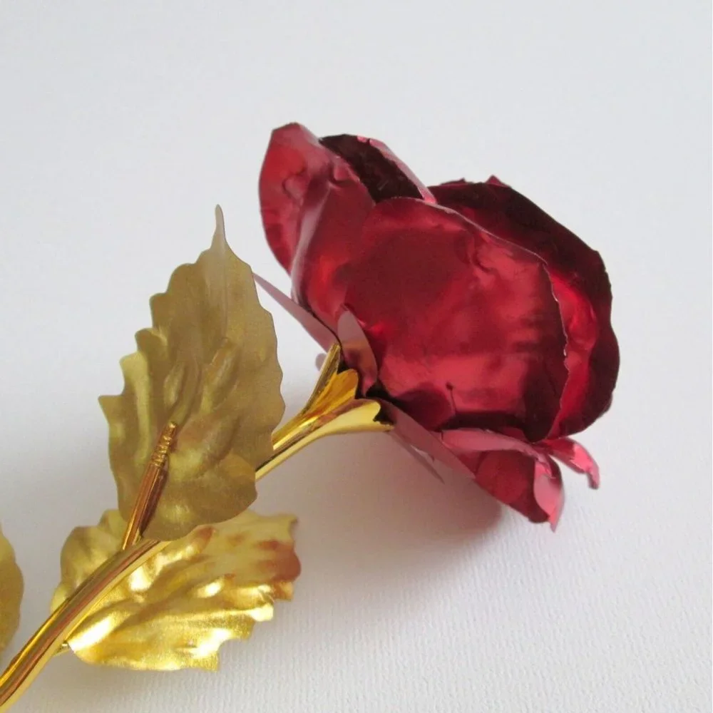 Unitestone Handcrafted 24K Dipped Rose Collectible Bonus Fashion Earrings Box